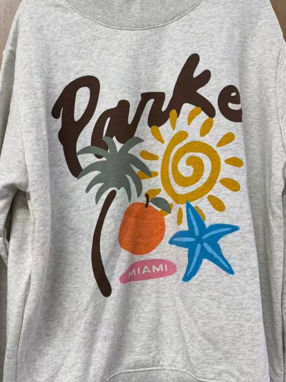 Parke Miami' Graphic Sweatshirt - Light Gray